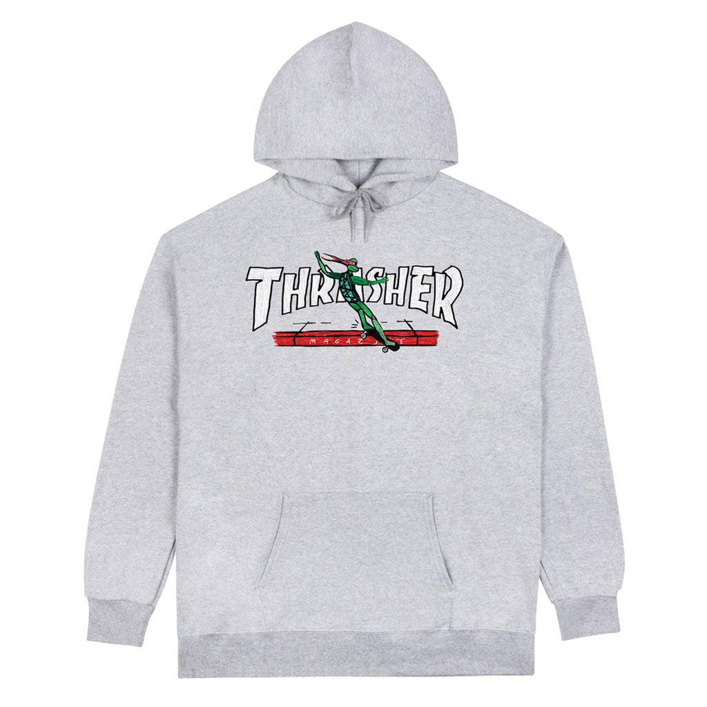 Thrasher Red Curb By LSD Worldpeace Hoodie - Ash Grey