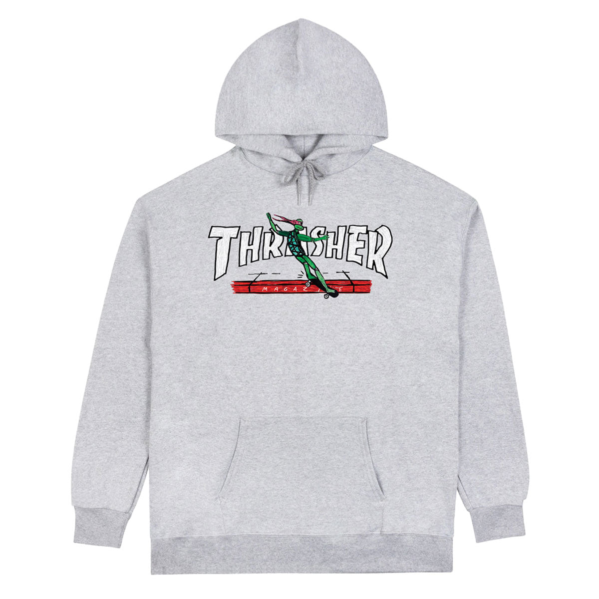 Thrasher Red Curb By LSD Worldpeace Hoodie - Ash Grey