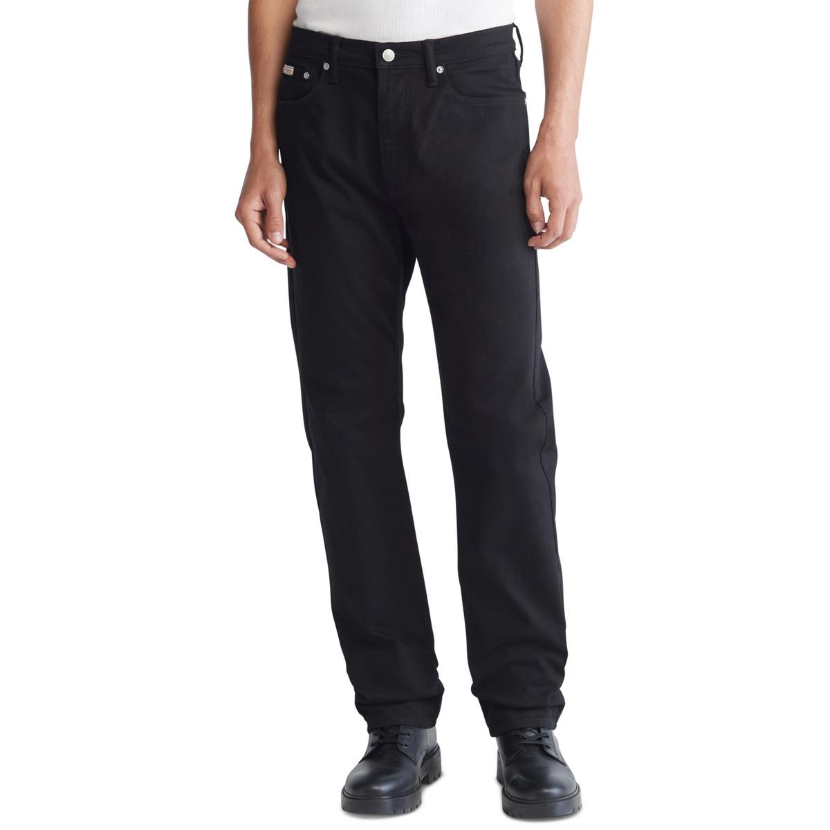 Calvin Klein Jeans Mens Stretch Mid Rise Straight Leg Jeans