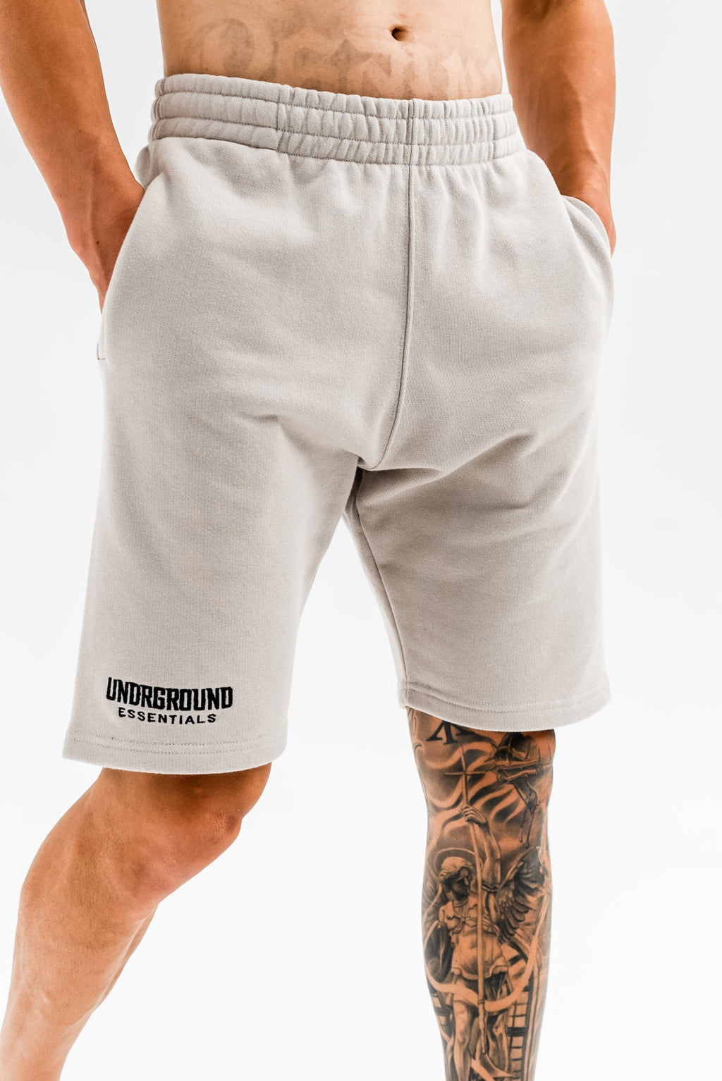 Cotton Shorts x Taupe/Black